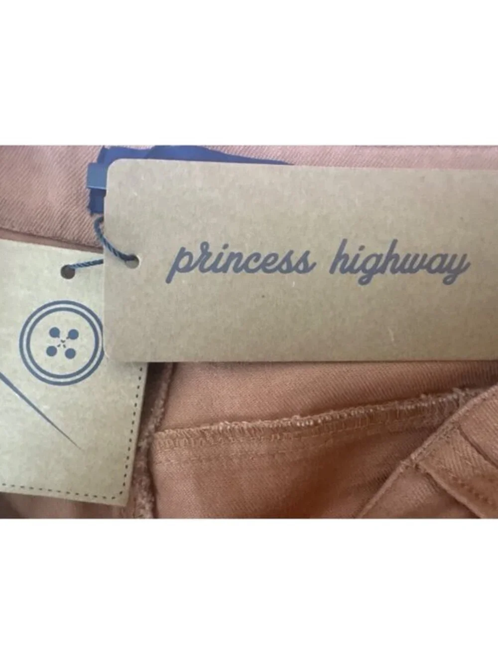 New Princess Highway Size 12 Rust Wide-Leg High Rise Pants Cotton Blend